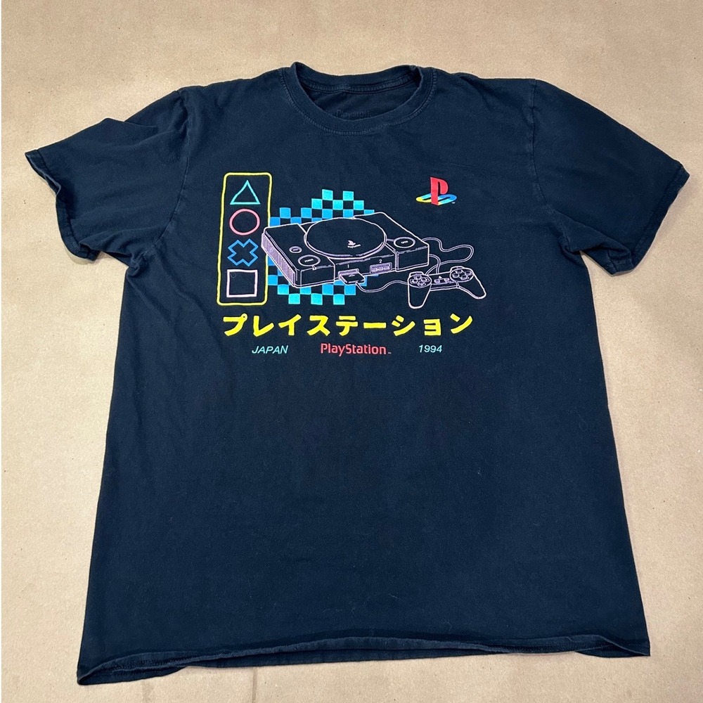 PlayStation Black Graphic T-Shirt Mens Large - Picture 1 of 7